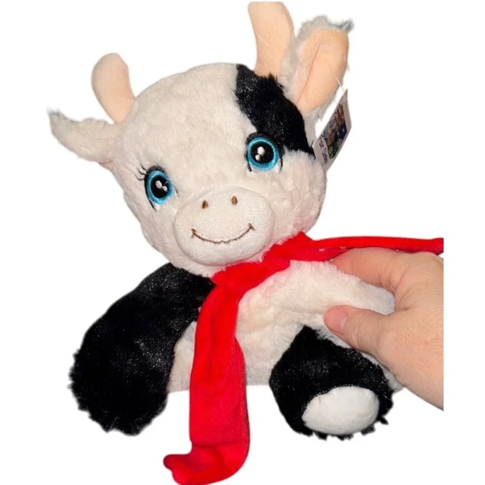 Fair Dinkum Daisy Cow Stuffed Plush Animal Toy Red Scarf Cute Kids NWT‎